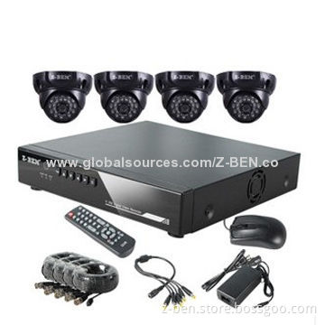 CCTV H.264 DIY DVR Kit with 4-channel DVR, 4 Cameras and 1/3-inch Color Sony/Sharp CCD